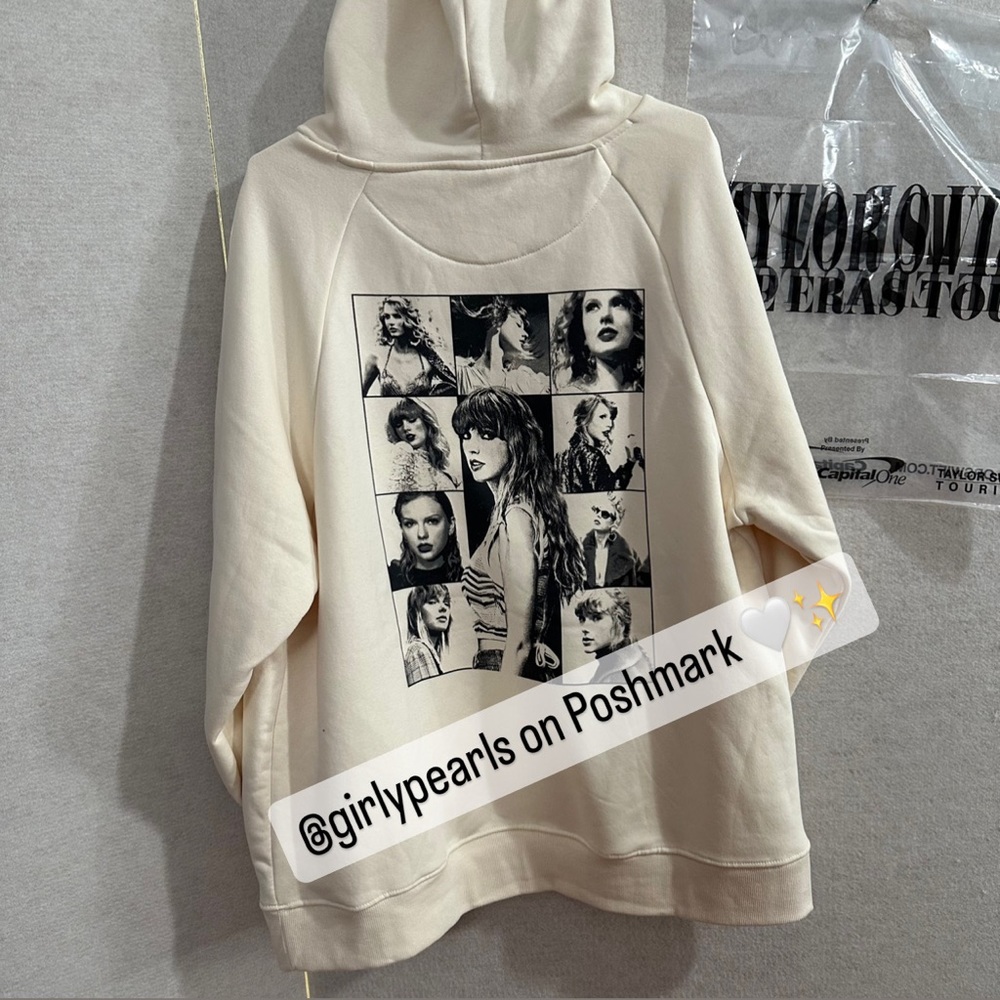 Taylor Swift Exclusive the Eras Tour Beige Hoodie Sweater NEW Official Merch - Picture 8 of 17